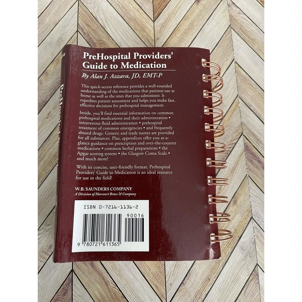 Prehospital Providers' Guide to Medication by Alan J. Azzara (1999, Trade) GOOD